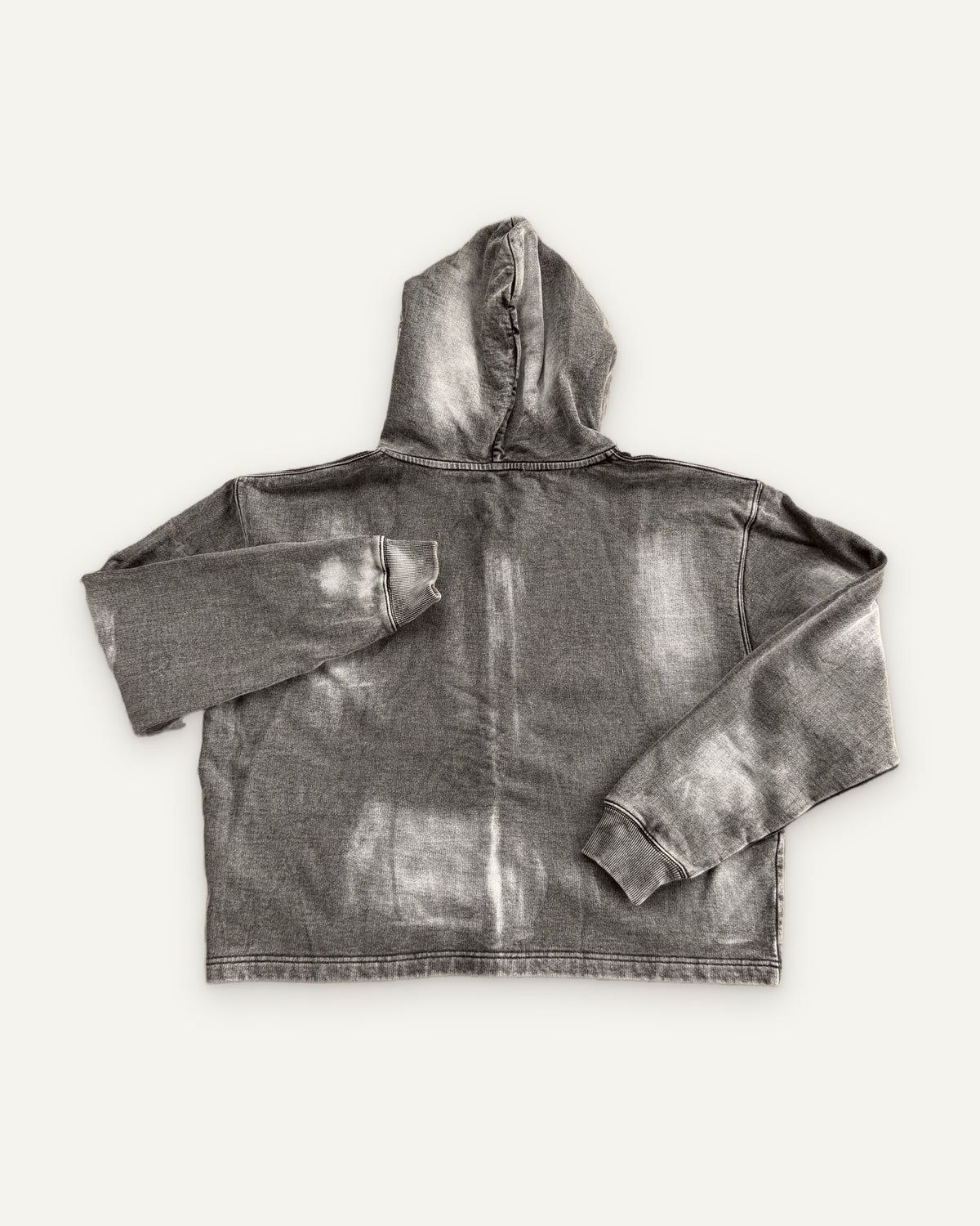 Uptown Crop cropped zip-up hoodie in Acid Wash, back