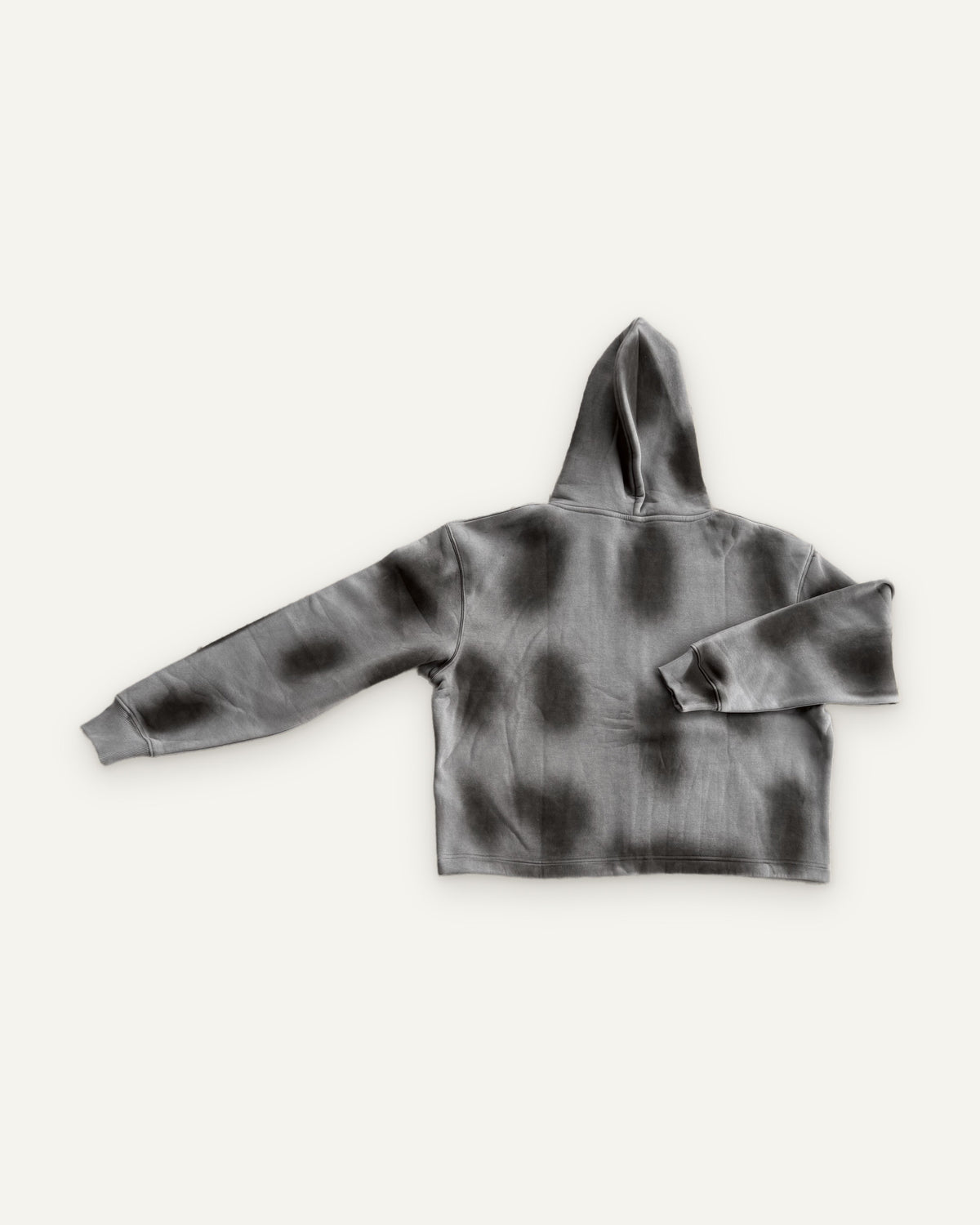 Uptown Crop cropped zip-up hoodie in Washed Grey, back